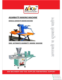 AGARBATTI MAKING MACHINE  MANUAL 