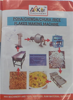 POHA , CHIWDA, CHURA, RICE FLAKES MAKING MACHINE 