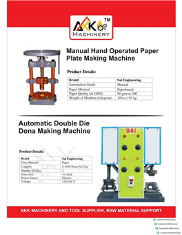 Manual Hand Operated Paper Plate Making Machine 